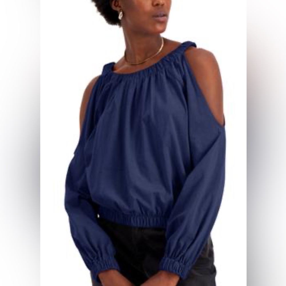 INC Cotton Cold-Shoulder Top
